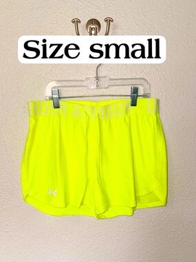 Under Armour Women's Neon Yellow Athletic Running Shorts